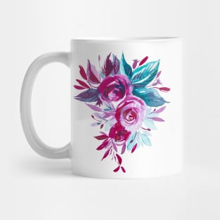 Pink blush rose bouquet, watercolor Mug